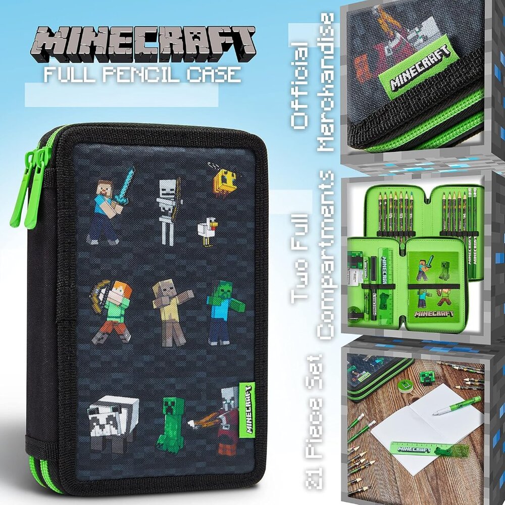 Kids Pencil Case Stationery Pens Colored Pencils Notebook School Supplies Gamer - Picture 3 of 7